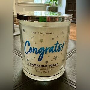 Bath & Body Works Congrats! Champagne Toast Single Wick 8oz Candle Wedding Grad